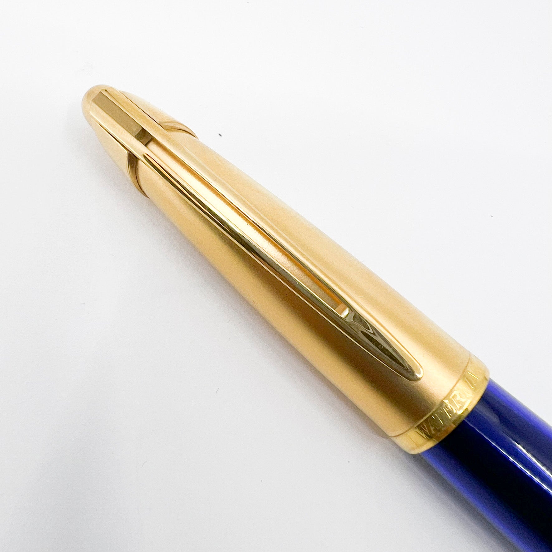 Waterman Edson Blue Translucent Fountain Pen - Oblique Left Handed