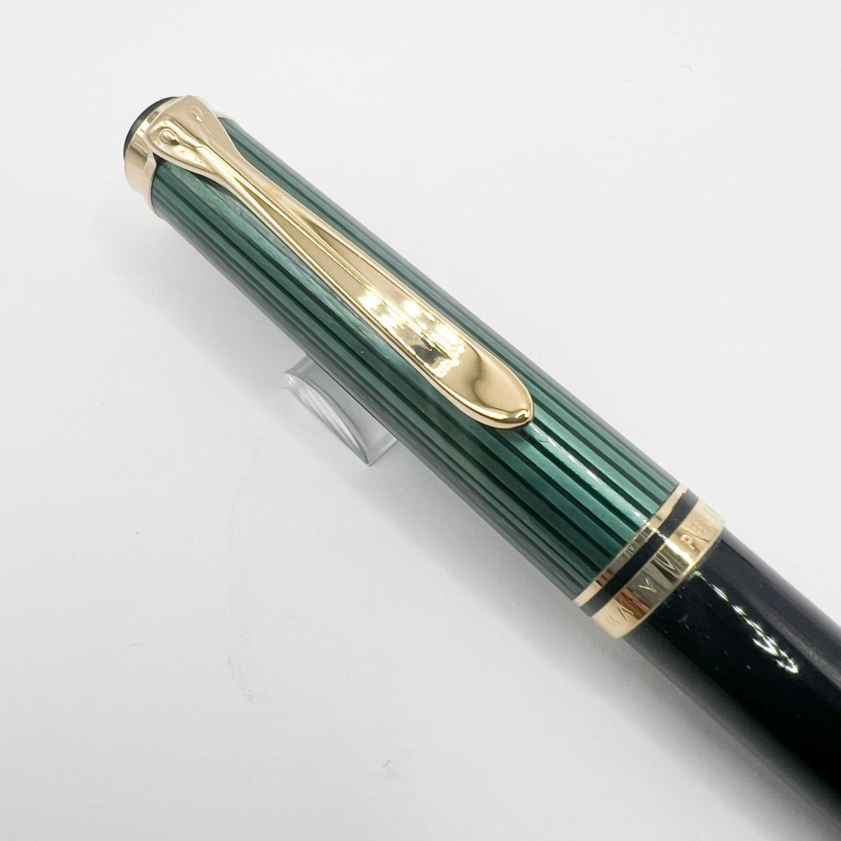 Pelikan K800 Ballpoint Pen - Black Barrel/Green Striped Cap