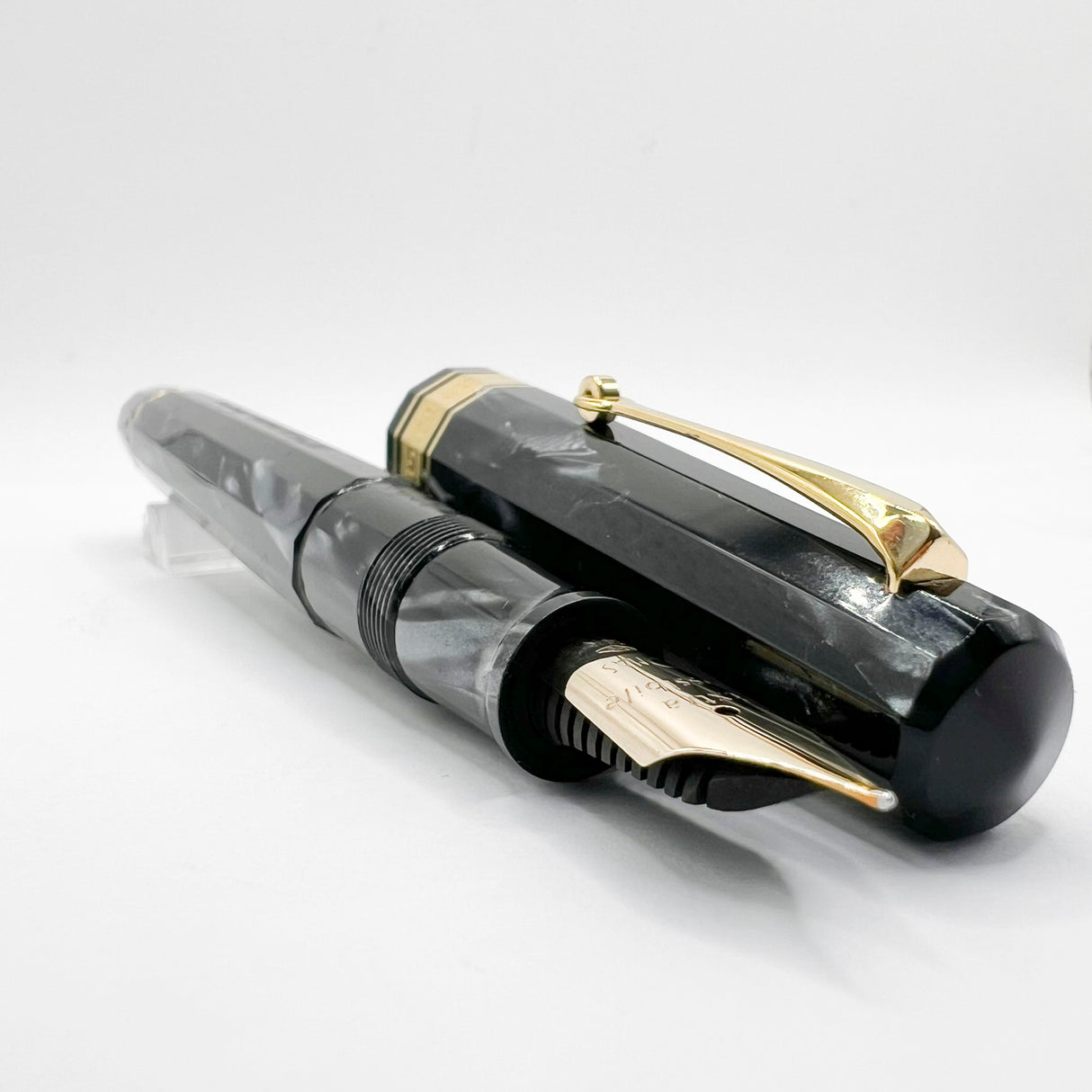 OMAS 80th Anniversary Limited Edition Paragon "Platinum" Celluloid (2004) Fountain Pen #09/40 - EXTRA FINE EXTRA FLESSIBLE 14kt Gold Nib!