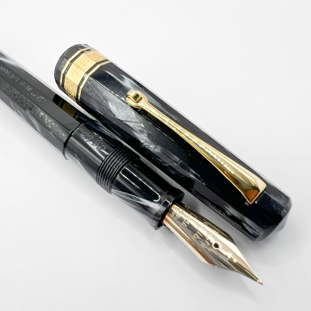OMAS 80th Anniversary Limited Edition Paragon "Platinum" Celluloid (2004) Fountain Pen #09/40 - EXTRA FINE EXTRA FLESSIBLE 14kt Gold Nib!