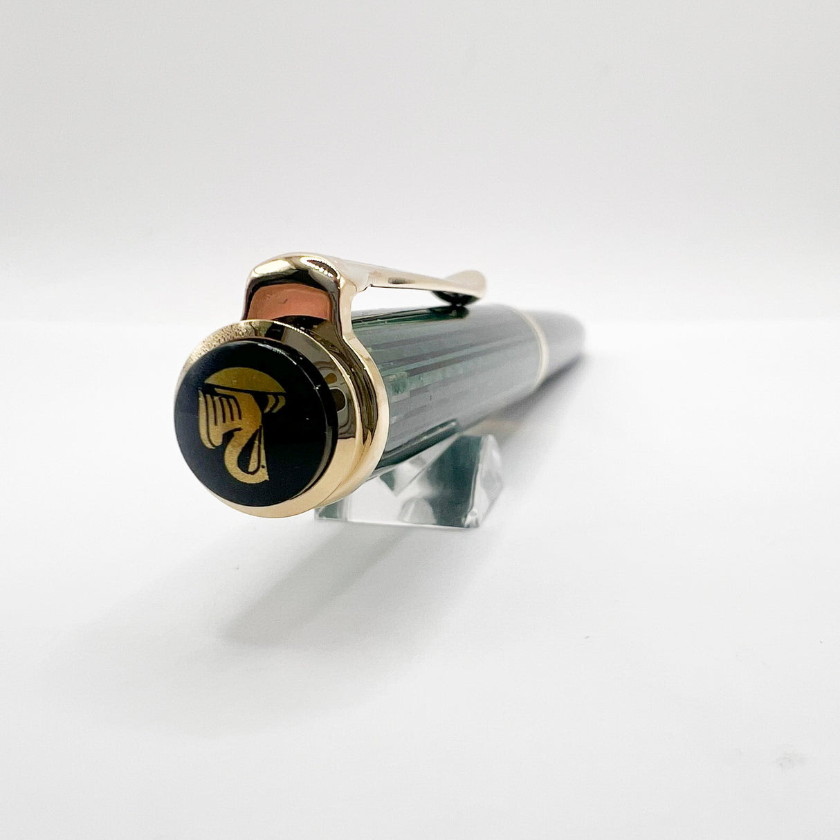 Pelikan K800 Ballpoint Pen - Black Barrel/Green Striped Cap