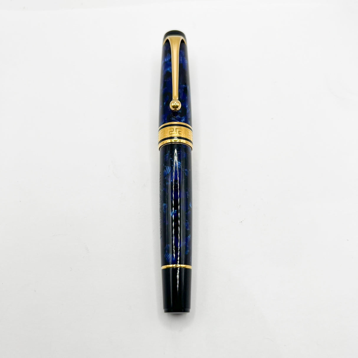 Aurora Optima Blue Marble Auroloide Fountain Pen - Medium 14kt Gold Nib