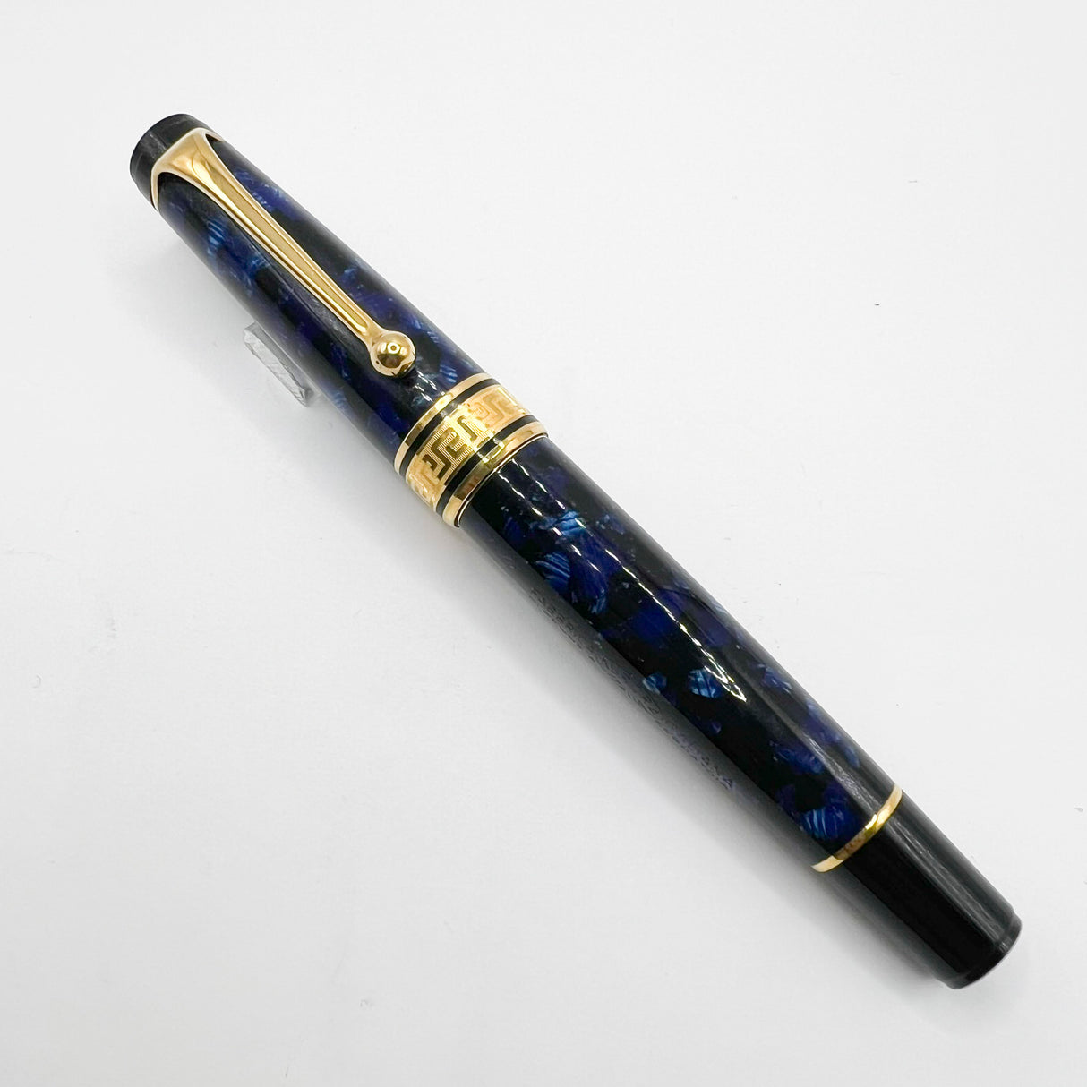 Aurora Optima Blue Marble Auroloide Fountain Pen - Medium 14kt Gold Nib
