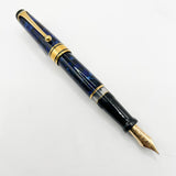 Aurora Optima Blue Marble Auroloide Fountain Pen - Medium 14kt Gold Nib