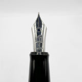 Dunhill AD2000 Brushed Stainless Steel Cross Hatch Design  Fountain Pen -  Medium 18kt Gold Nib (Leans to Fine)