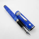 Wahl-Eversharp Decoband Lustrous Amalfi Blue w/Rhodium Plated Trim Fountain Pen - Large Medium 14kt Gold Nib