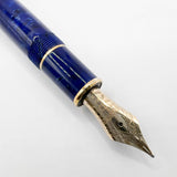 Platinum #3776 Celluloid Marbled Midnight Blue Ocean Fountain Pen - Broad 18kt Gold Nib