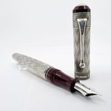 Aurora 80th Anniversary Sterling Silver Limited Edition Fountain Pen-Medium 18kt Gold Nib