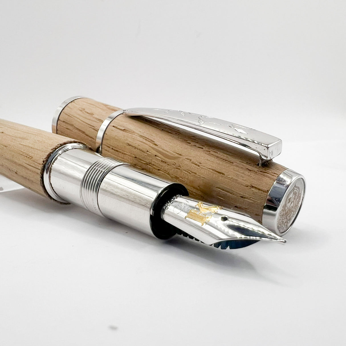 OMAS  Krug Limited Edition Oak Wood & Sterling Silver Fountain Pen - Medium 18kt Gold Nib