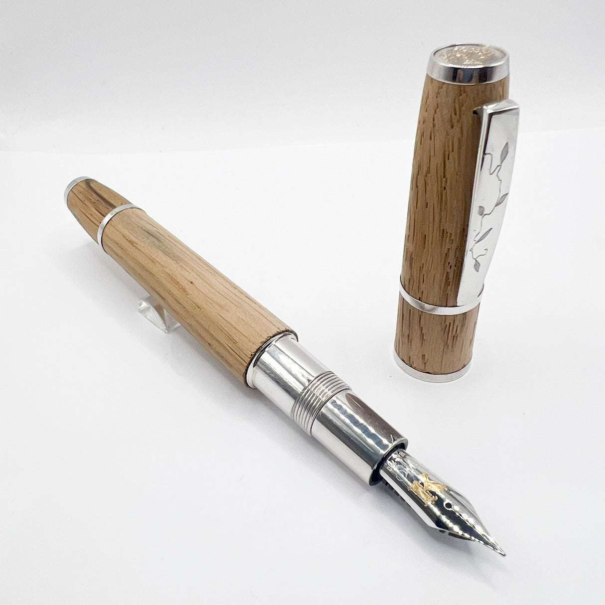 OMAS  Krug Limited Edition Oak Wood & Sterling Silver Fountain Pen - Medium 18kt Gold Nib