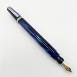Marlen Chagall Marbled Blue Fountain Pen - Broad 18kt Gold  Nib