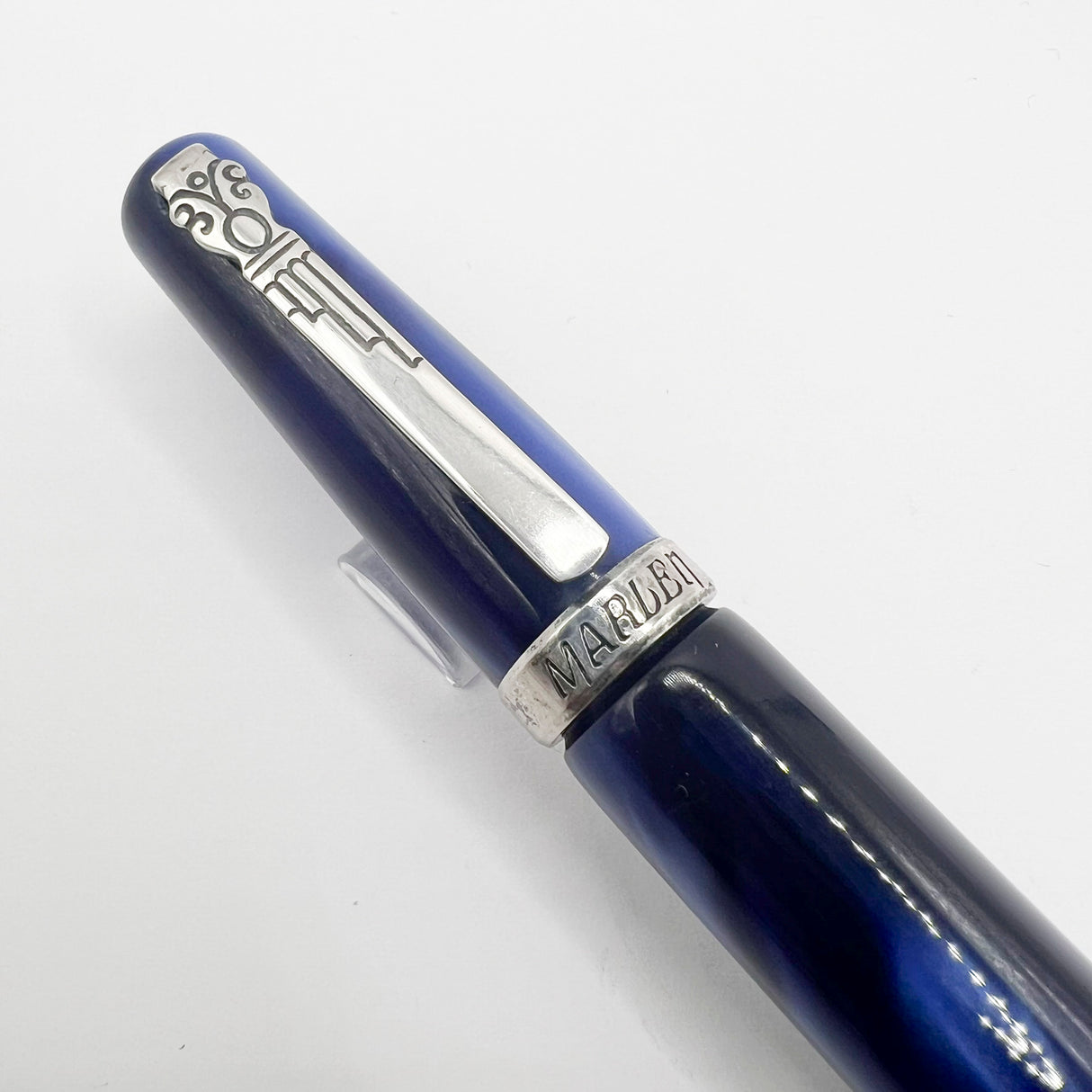 Marlen Chagall Marbled Blue Fountain Pen - Broad 18kt Gold  Nib