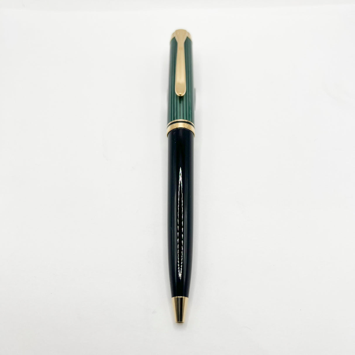 Pelikan K800 Ballpoint Pen - Black Barrel/Green Striped Cap
