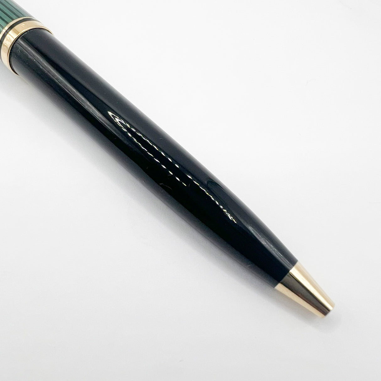 Pelikan K800 Ballpoint Pen - Black Barrel/Green Striped Cap