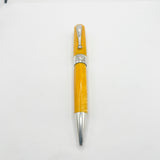 Montegrappa Symphony Lustrous Yellow Celluloid & Sterling Silver Facetted Ballpoint Pen