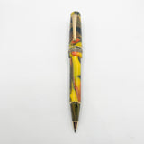 Delta Gallery Ballpoint Pen - Bright Yellow Background with Orange, Brown and Black Brushstrokes