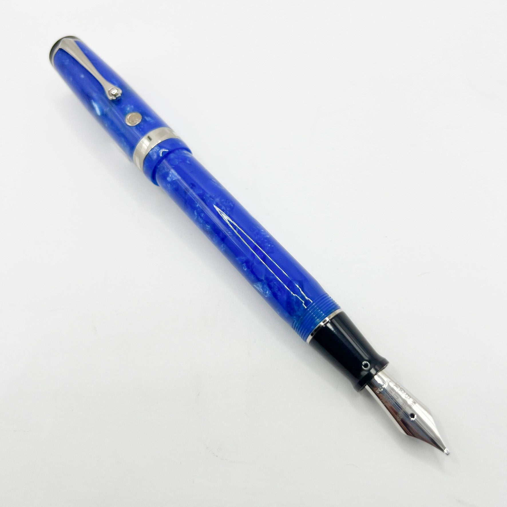 Wahl Eversharp Signature Marbled Blue Fountain Pen - Broad Stub