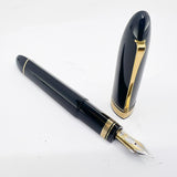 OMAS Blue/Black Overisized  #360 Triangulated Fountain Pen - Extra Fine 18kt Gold Nib