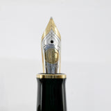 Pelikan Souveran M800 Black Cap/Blue Striped Barrel Fountain Pen - Broad 18kt Gold Nib