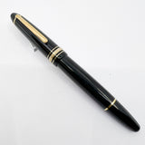 Montblanc Black Meisterstuck #146 LeGrand Fountain Pen -  Extra Fine 14kt Gold Nib (Flexes to Broad Width)