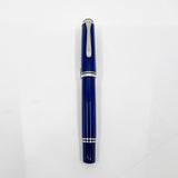 Pelikan M405 Solid Blue Special Edition Fountain Pen - Flexible Broad 18C Gold Nib
