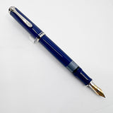 Pelikan M405 Solid Blue Special Edition Fountain Pen - Flexible Broad 18C Gold Nib