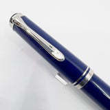 Pelikan M405 Solid Blue Special Edition Fountain Pen - Flexible Broad 18C Gold Nib