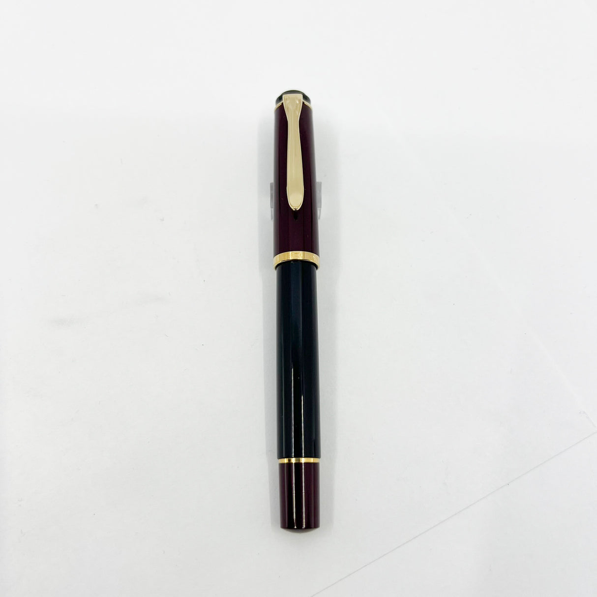 Pelikan M150 Burgundy & Black Fountain Pen - Broad Gold-Plated Nib