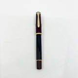 Pelikan M150 Burgundy & Black Fountain Pen - Broad Gold-Plated Nib