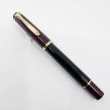 Pelikan M150 Burgundy & Black Fountain Pen - Broad Gold-Plated Nib
