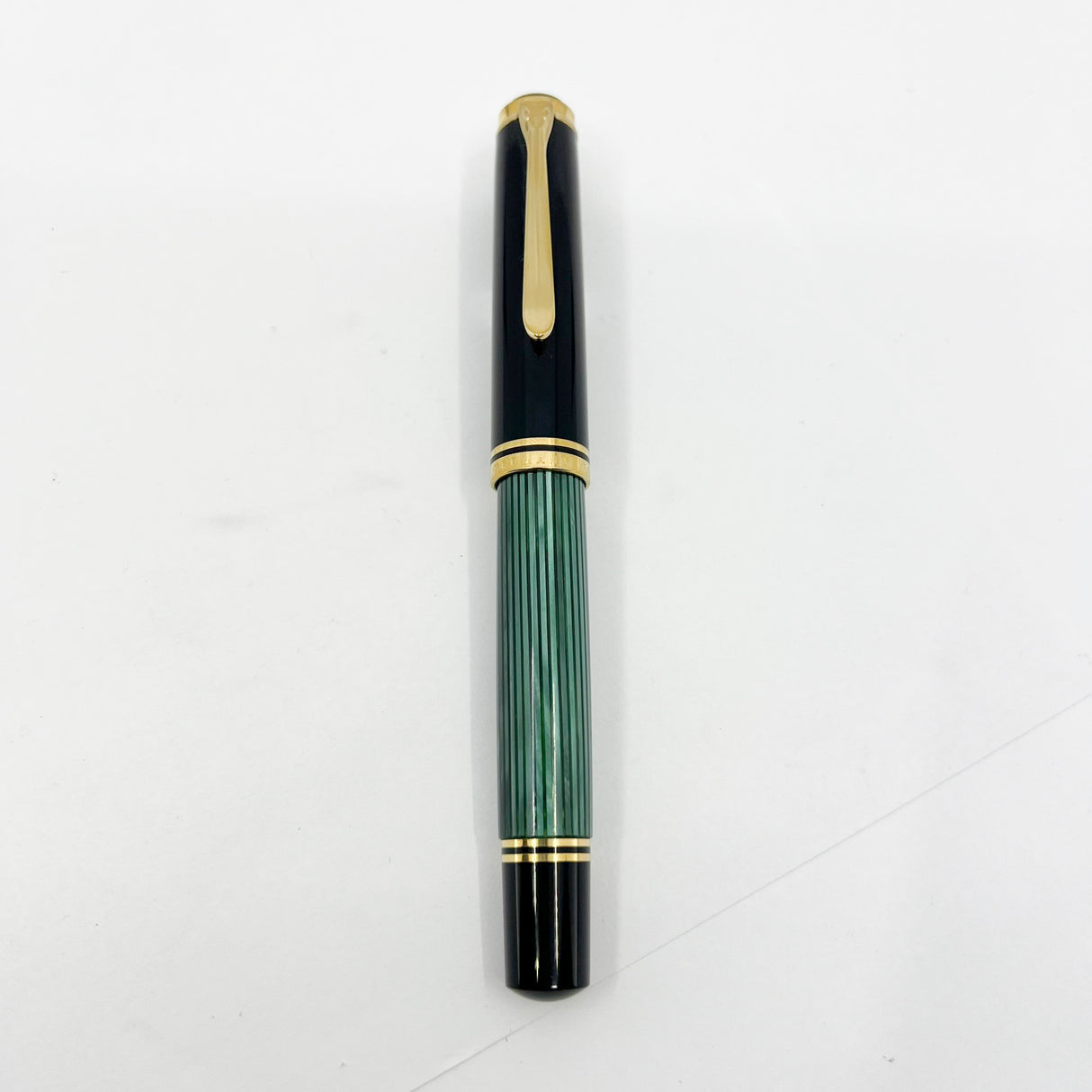 Pelikan Souveran Black/Green Striped M1000 Fountain Pen -  Flexible Medium 18kt Gold Nib