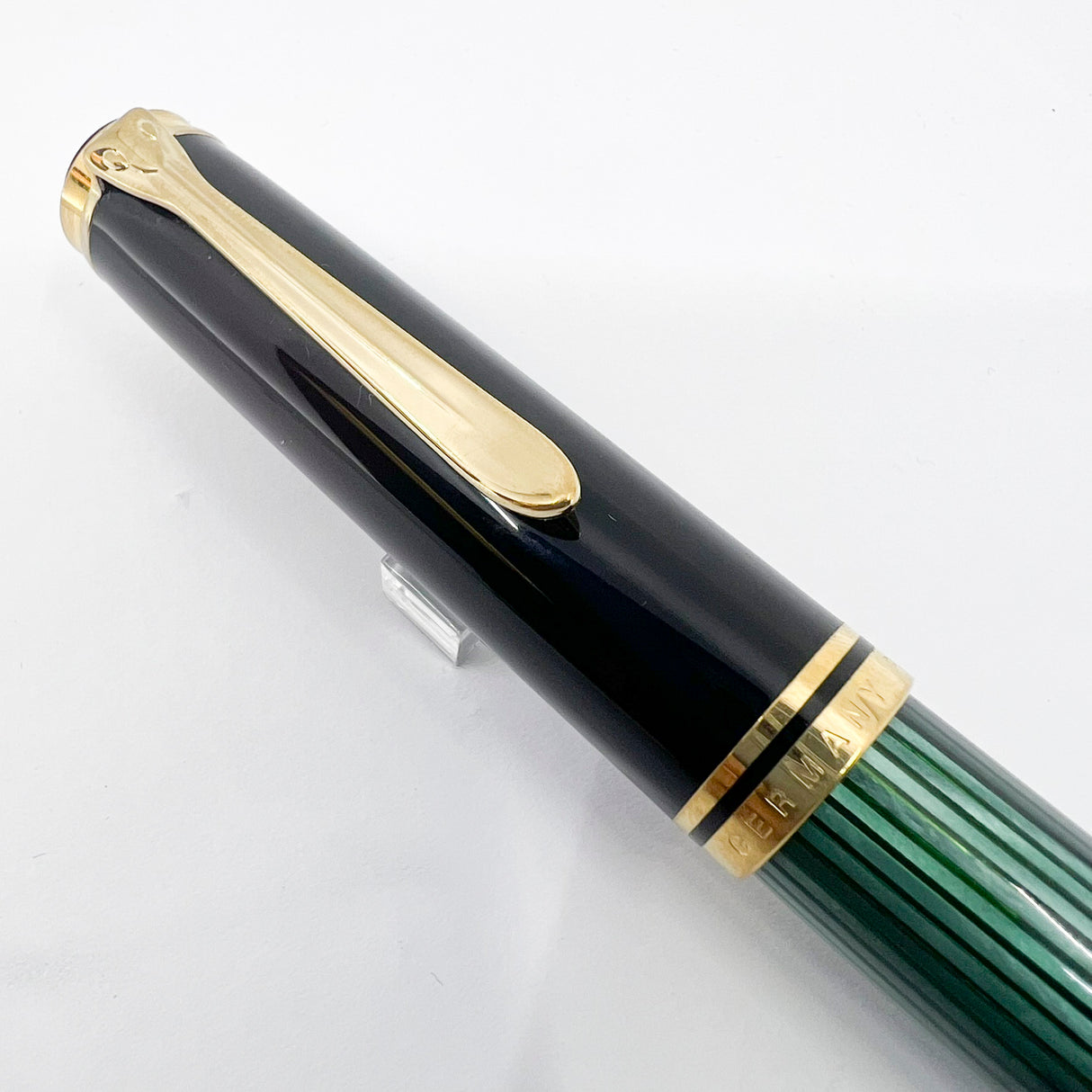 Pelikan Souveran Black/Green Striped M1000 Fountain Pen -  Flexible Medium 18kt Gold Nib