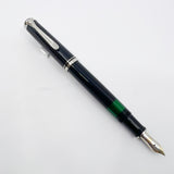 Pelikan M405 Solid Black Fountain Pen - Medium 14C Gold Nib