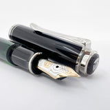 Pelikan M405 Solid Black Fountain Pen - Medium 14C Gold Nib