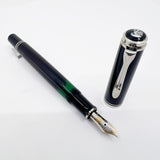 Pelikan M405 Solid Black Fountain Pen - Medium 14C Gold Nib