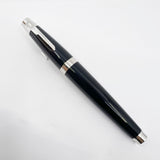 Asprey of London Black Lacquer Fountain Pen - Medium 18kt Gold Nib
