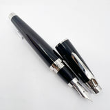 Asprey of London Black Lacquer Fountain Pen - Medium 18kt Gold Nib