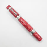 Ancora (Italy) Striated Lustrous Red  Perla Fountain Pen - Flexible Medium 18kt Gold Nib