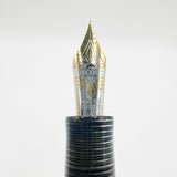 Visconti Oversized Wall Street Limited Edition Glittering Silver Gray Striped Celluloid Fountain Pen - Medium 18kt Gold Nib