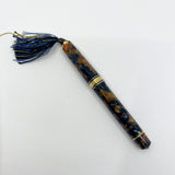 OMAS Princess Paragon Extra Blue Saffron Celluloid Fountain Pen - Semi-Flexible Medium 18kt Gold Nib