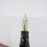 OMAS Princess Paragon Extra Blue Saffron Celluloid Fountain Pen - Semi-Flexible Medium 18kt Gold Nib