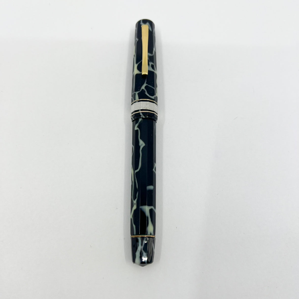 OMAS Paragon Galileo Black & Pearl  Marbled Celluloid Limited Edition Fountain Pen - Medium 18kt Gold Nib
