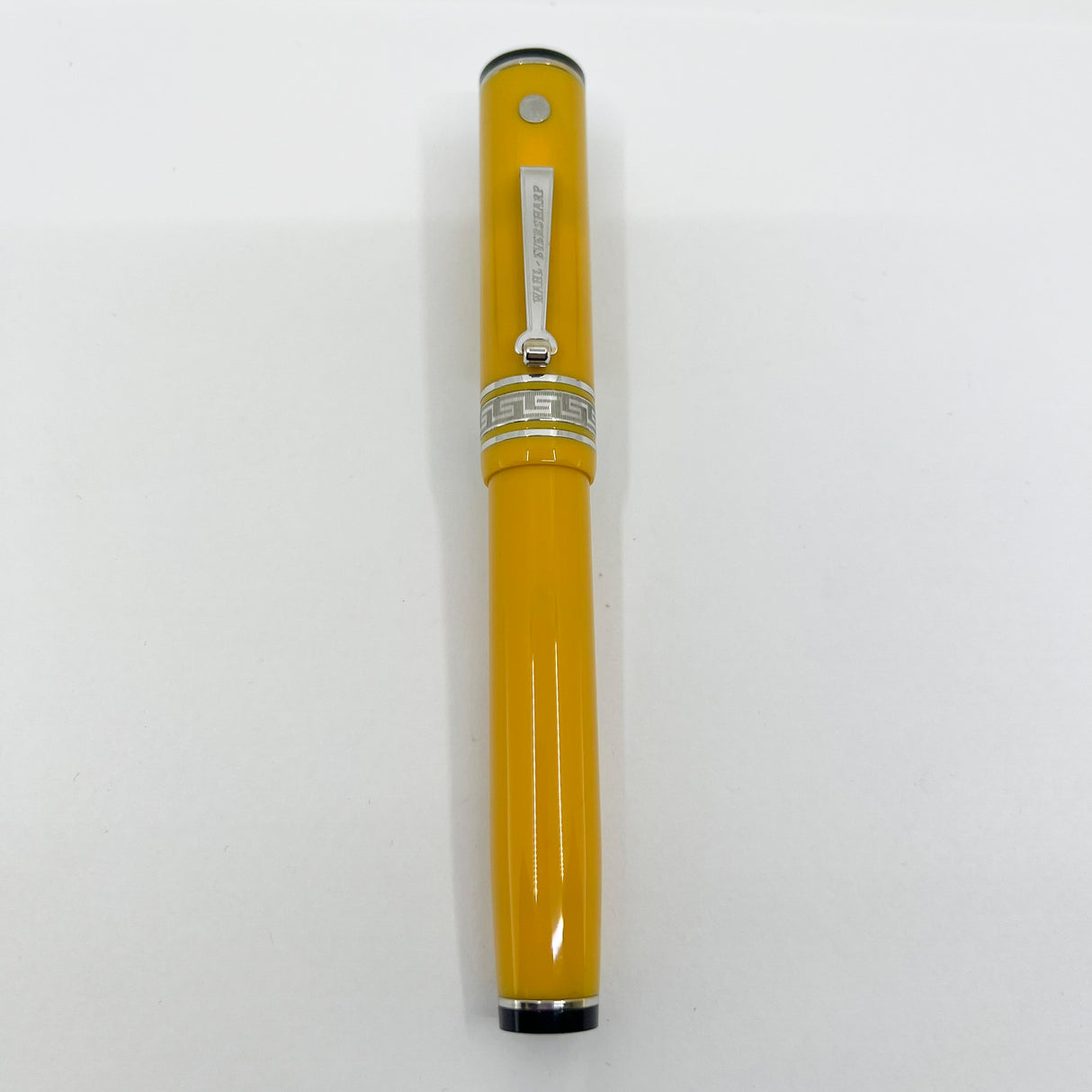 Wahl Eversharp Yellow Decoband Oversized  Fountain Pen -  Medium #8 Size 14kt Gold Nib