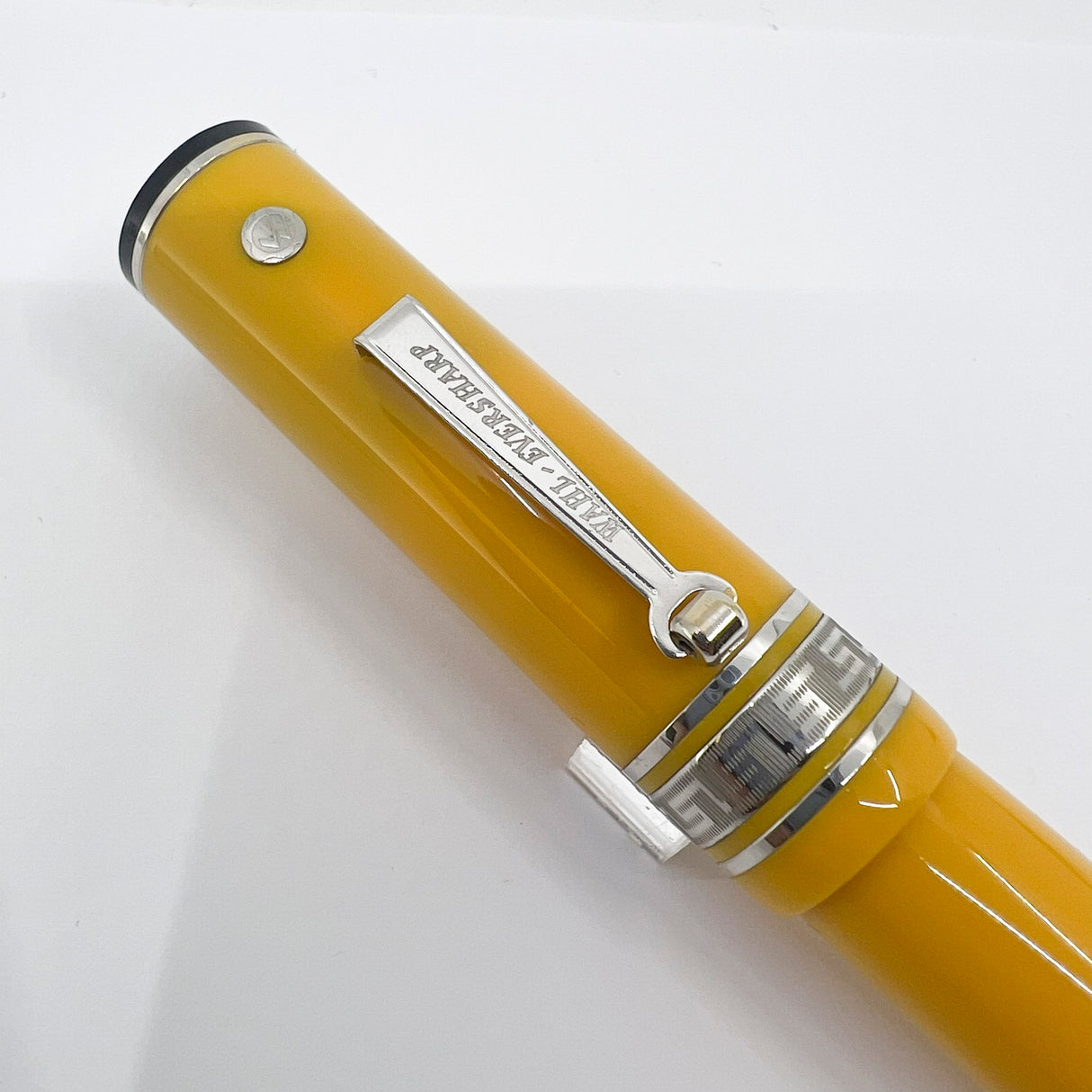 Wahl Eversharp Yellow Decoband Oversized  Fountain Pen -  Medium #8 Size 14kt Gold Nib
