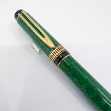 Waterman Patrician Green Marble Lacquer Fountain Pen- Medium 18kt Gold  Nib