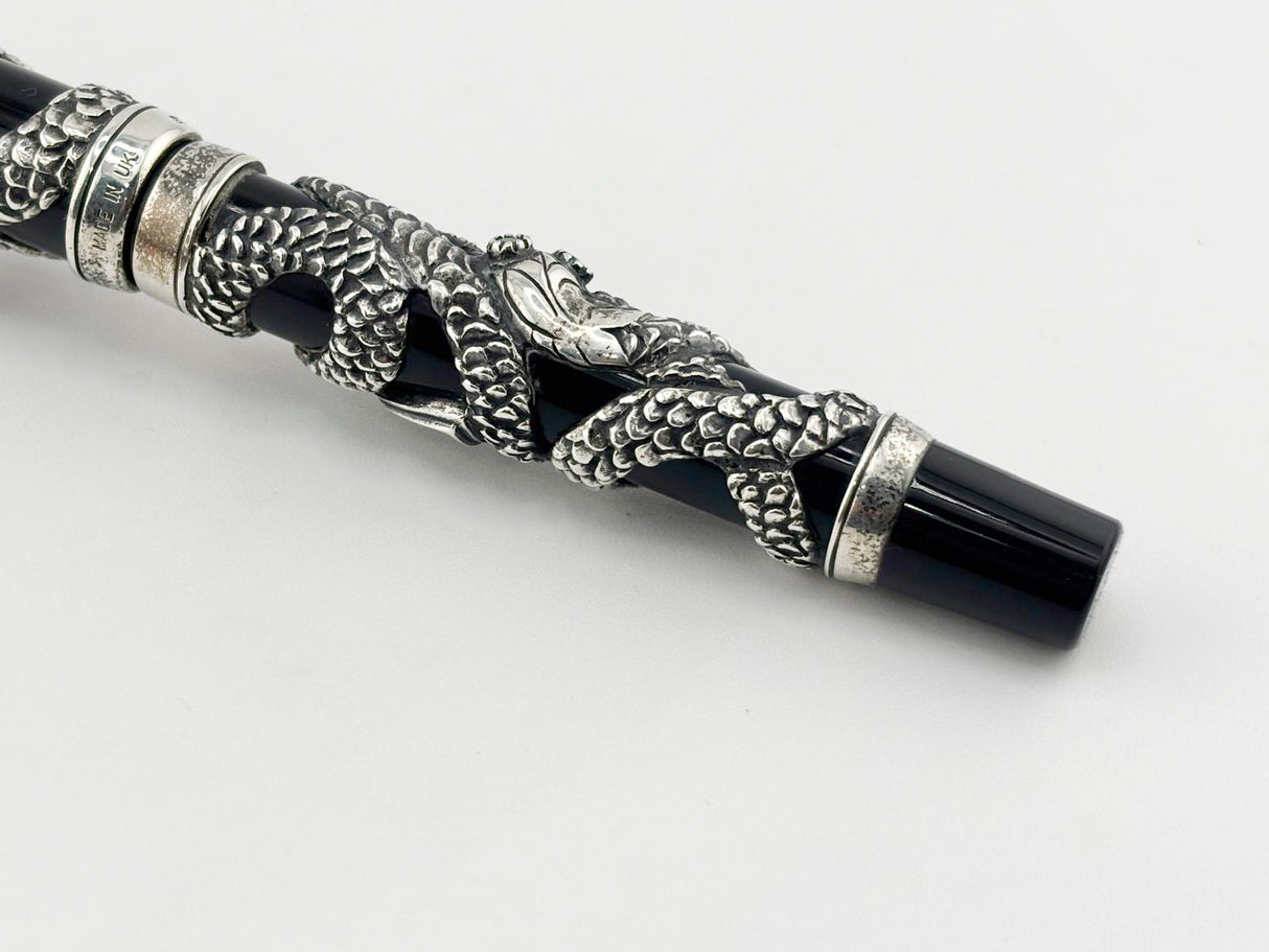 Parker Snake .925 Sterling Silver Overlay Limited Edition Fountain Pen - Medium 18kt Gold Nib