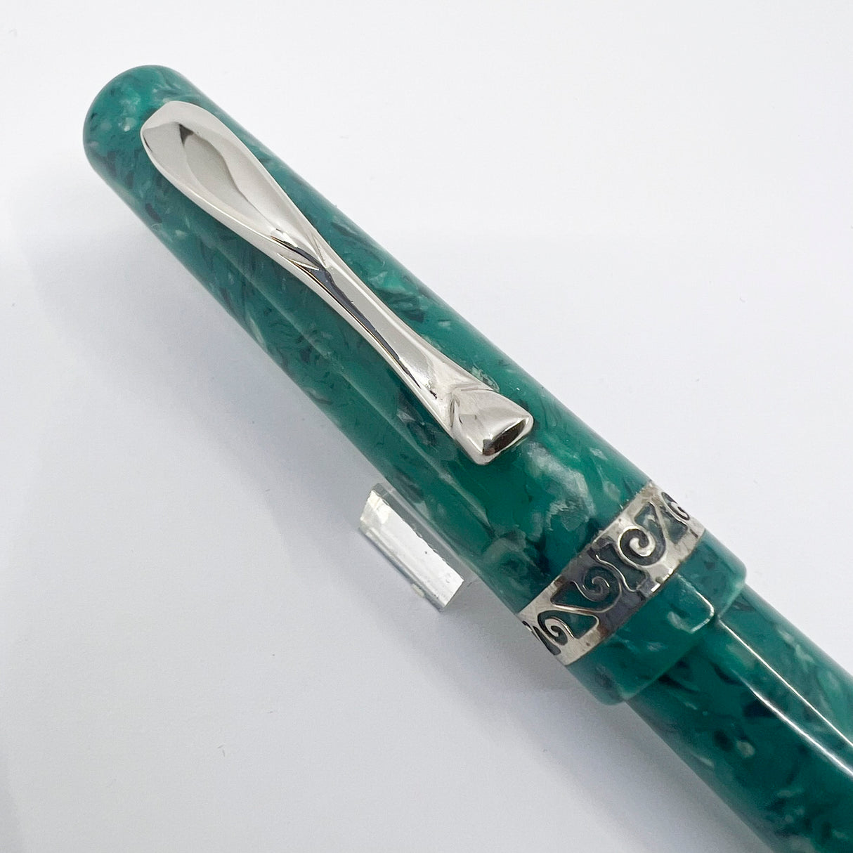 Visconti  Florentia Turquoise Green Celluloid LE Fountain Pen Honoring  Casa delle Stilografica 50th Anniversary - Medium 18kt Gold Nib