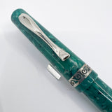 Visconti  Florentia Turquoise Green Celluloid LE Fountain Pen Honoring  Casa delle Stilografica 50th Anniversary - Medium 18kt Gold Nib