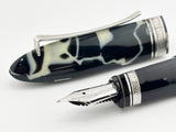 OMAS #360 "Wild" Black & Pearl Celluloid Triangular Fountain Pen - Medium 18kt Gold Nib