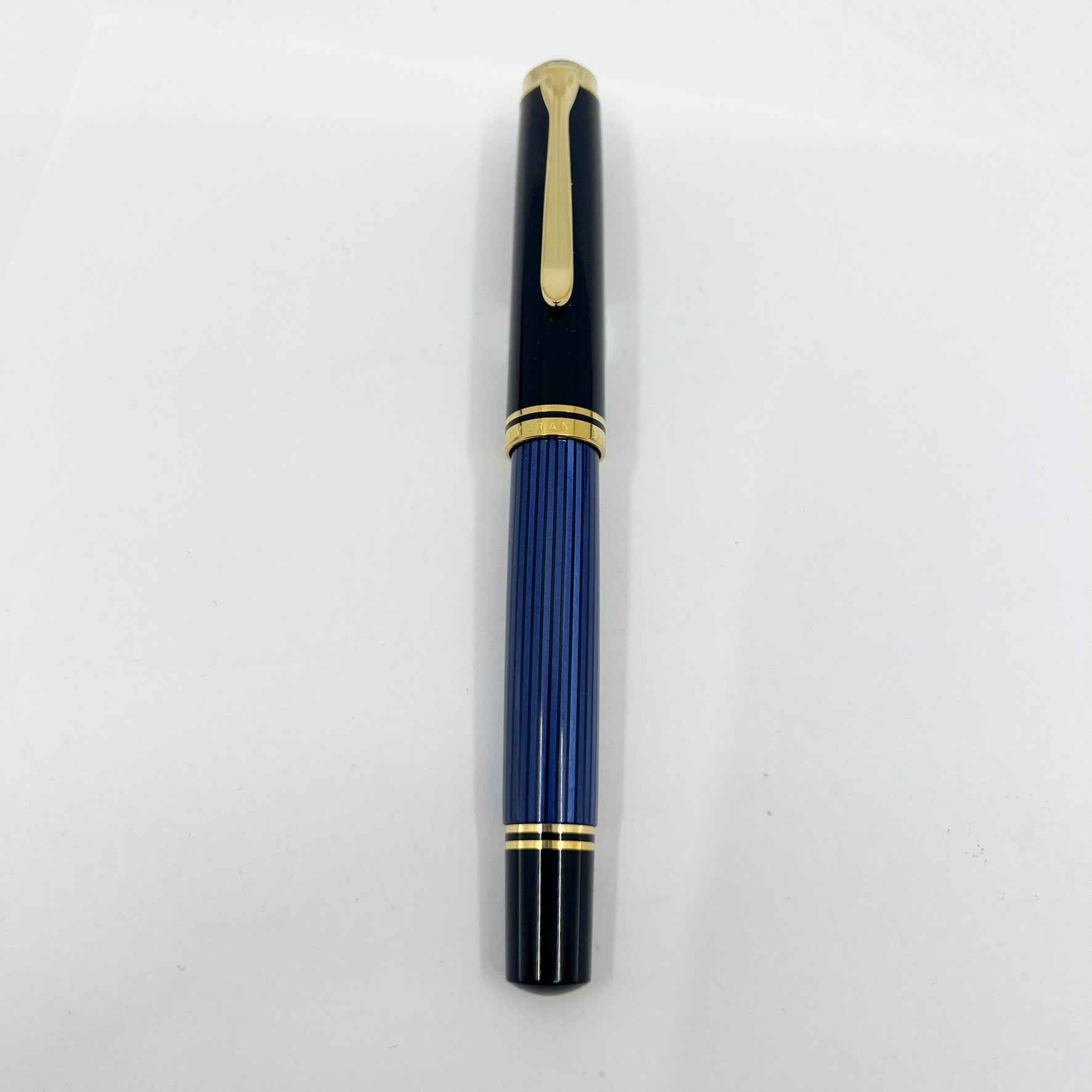 Pelikan M800 Black Cap/Blue Striped Barrel Fountain Pen - Medium